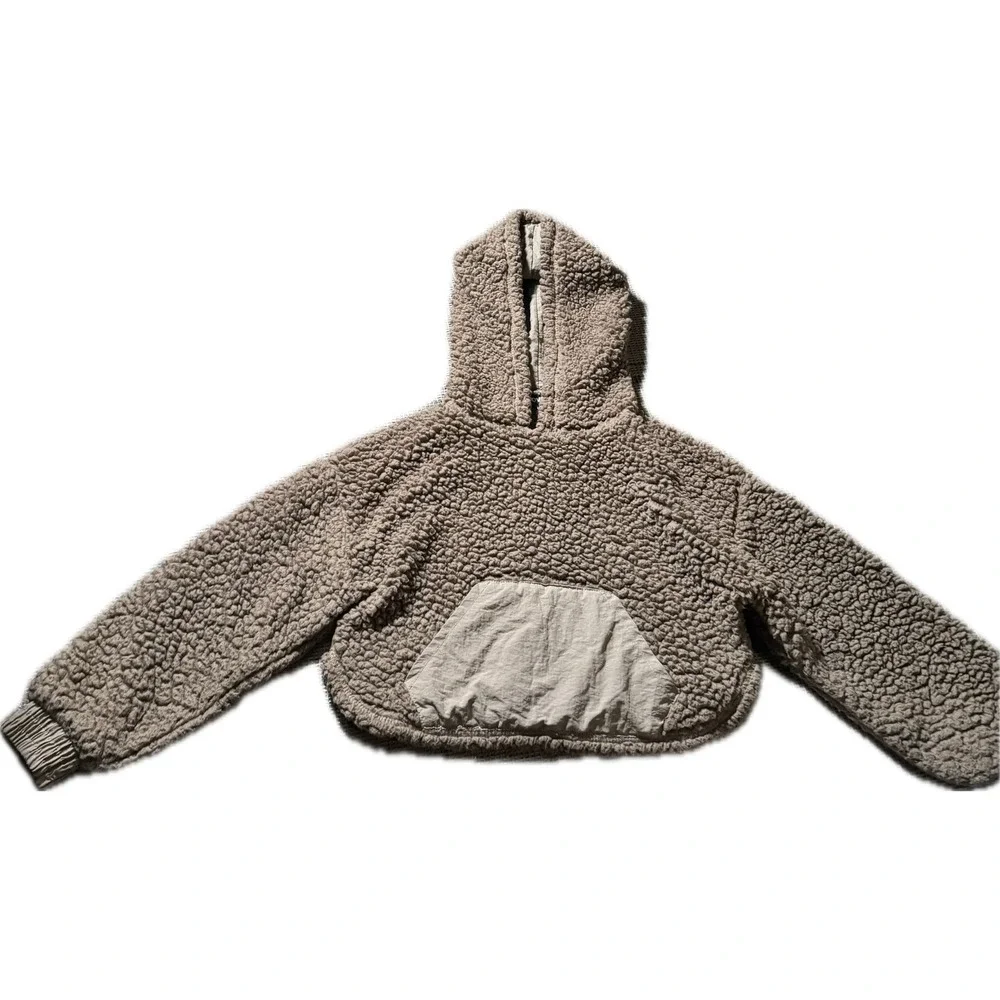 Nova Kids Brown Borg Fleece Hoodie and Joggers Two‎ Piece Lounge Set